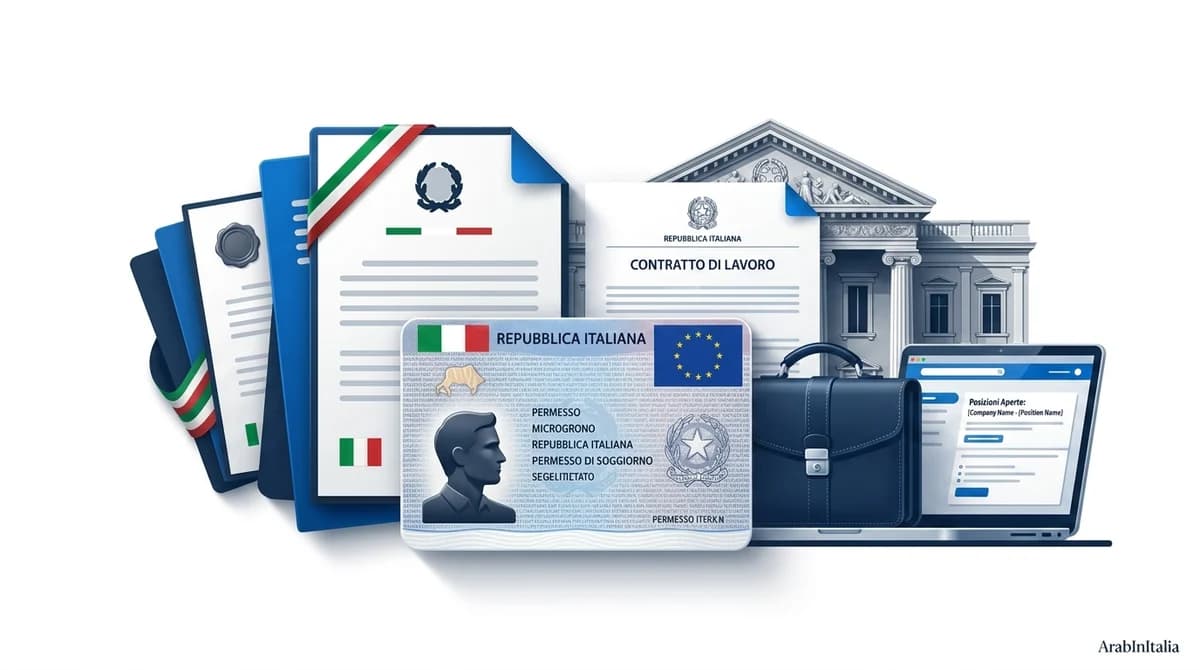 صورة توضيحية لمقال: Permesso di Soggiorno per Lavoro: إقامة العمل في إيطاليا للعرب
